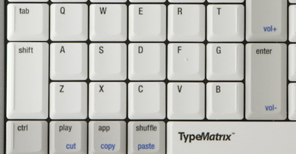 Staggered TypeMatrix keyboard layout.